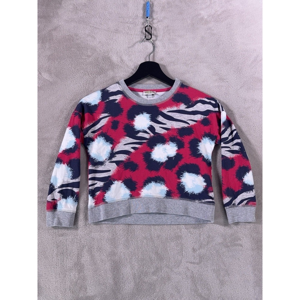 Kenzo Kids Tiger Sweatshirt Girls 8A/128 Multicolor Animal Print Crewneck Logo